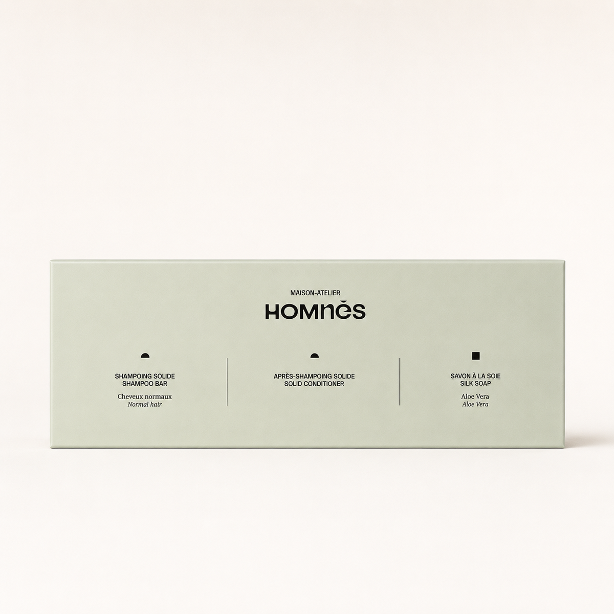 Geschenkset shampoo normaal haar, conditioner en zeep Homnès, weergave 2