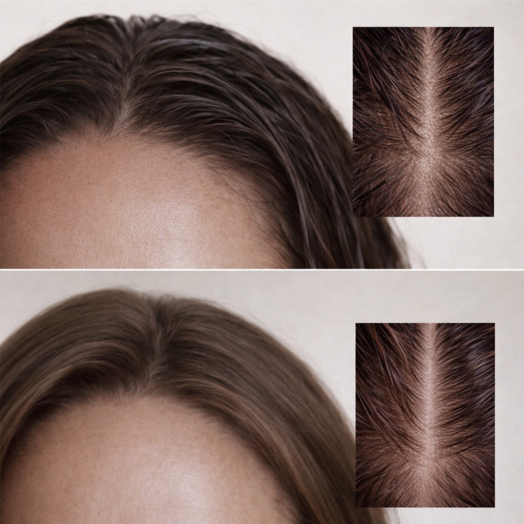 Aplicación del champú purificante Homnès sobre cabello mojado - gesto de cuidado